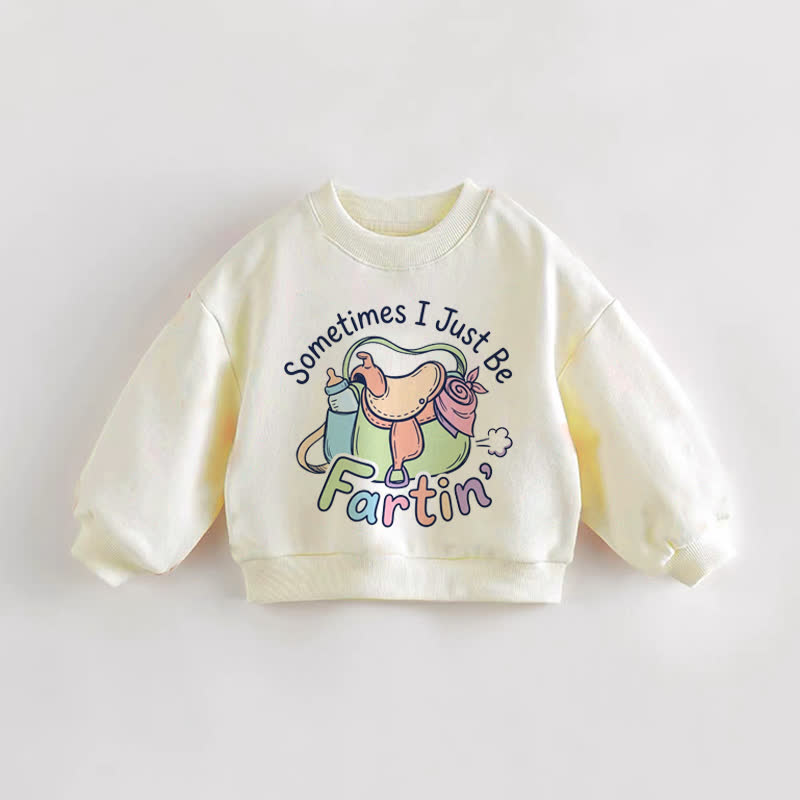 SOMETIMES I JUST BE FARTIN'幼児用クリームスウェットシャツ - クリーム - 3～5歳 - image 1