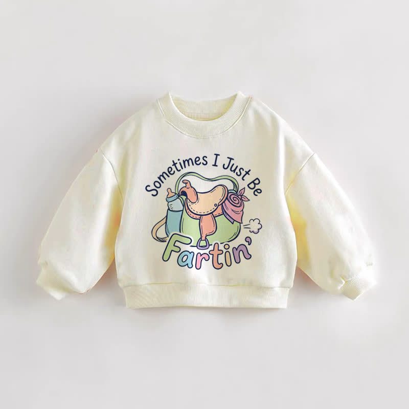 SOMETIMES I JUST BE FARTIN'幼児用クリームスウェットシャツ - クリーム - 3～5歳 - image 1