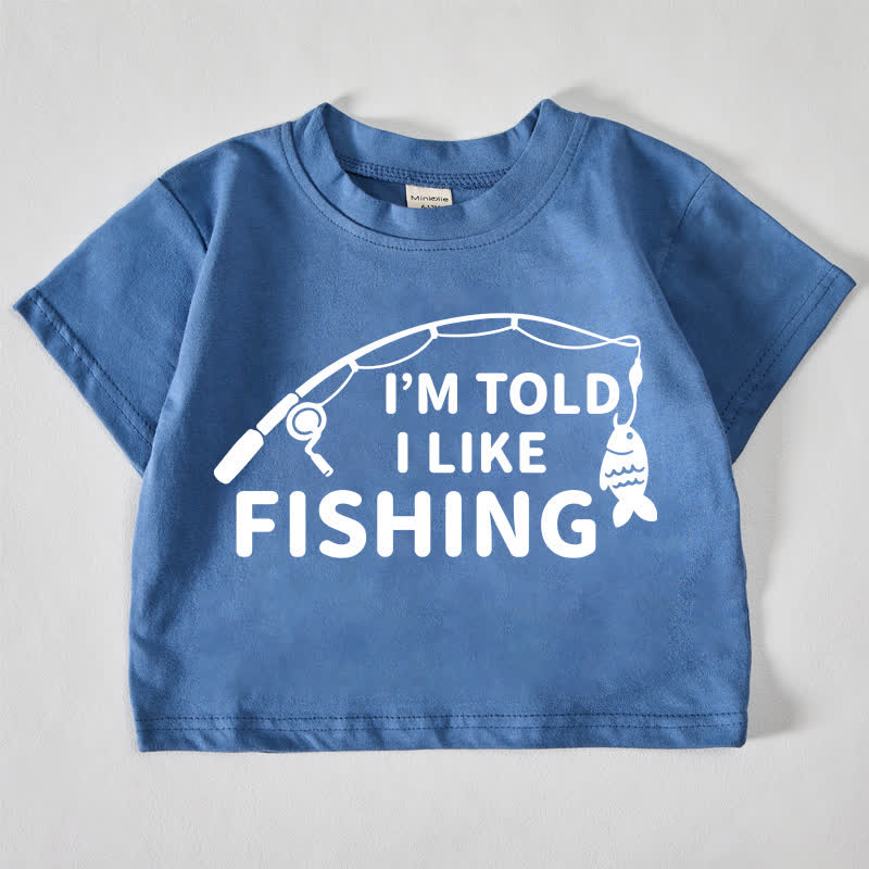 I'M TOLD I LIKE FISHINGベビーブルーのTシャツ - 青 - 18～24ヶ月 - image 1