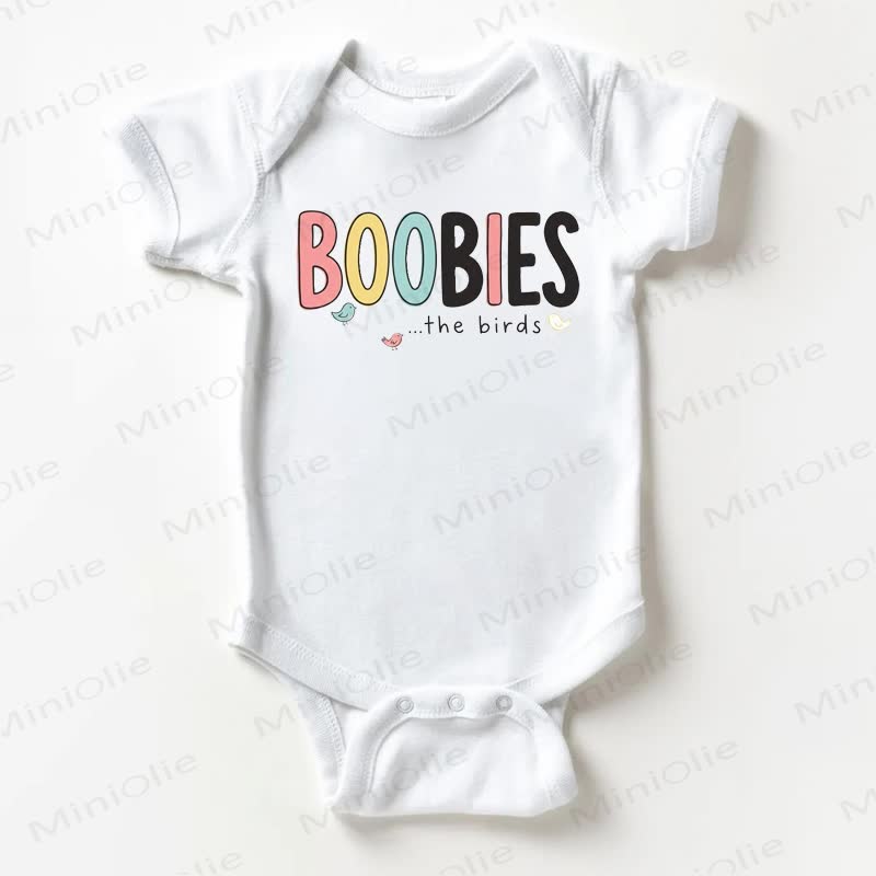 BOOBIES THE BIRDSベビーホワイトボディスーツ - 白 - 18～24ヶ月 - image 1