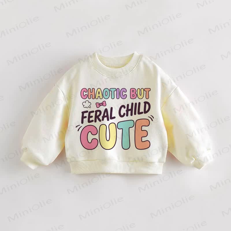 CHAOTIC BUT FERAL CHILD CUTE幼児用スウェットシャツ - クリーム - 3～5歳 - image 1