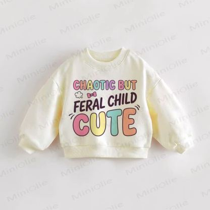 CHAOTIC BUT FERAL CHILD CUTE幼児用スウェットシャツ - クリーム - 3～5歳 - image 1