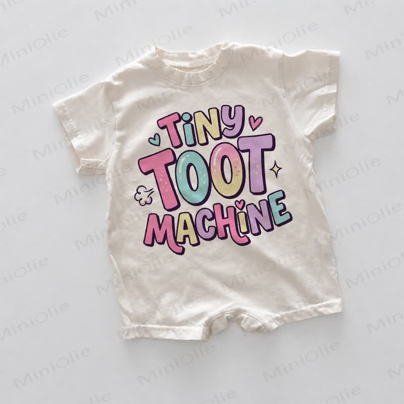 TINY TOOT MACHINEベビーホワイト スローガンロンパース - 白 - 18～24ヶ月 - image 1