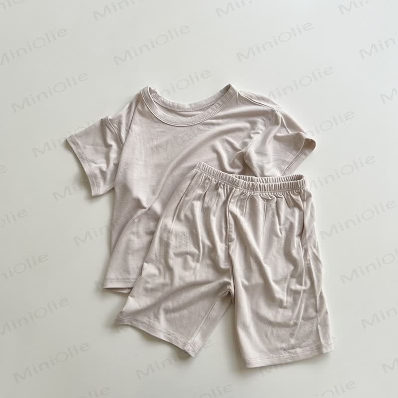 幼児用ソフトコットン製トップスとショートパンツのセット - 茶色 - 4～5歳 - image 5