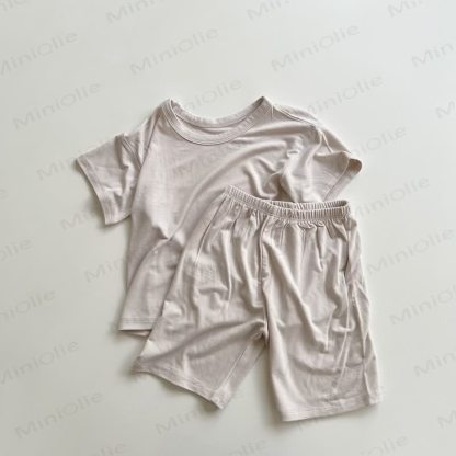 幼児用ソフトコットン製トップスとショートパンツのセット - 茶色 - 4～5歳 - image 5