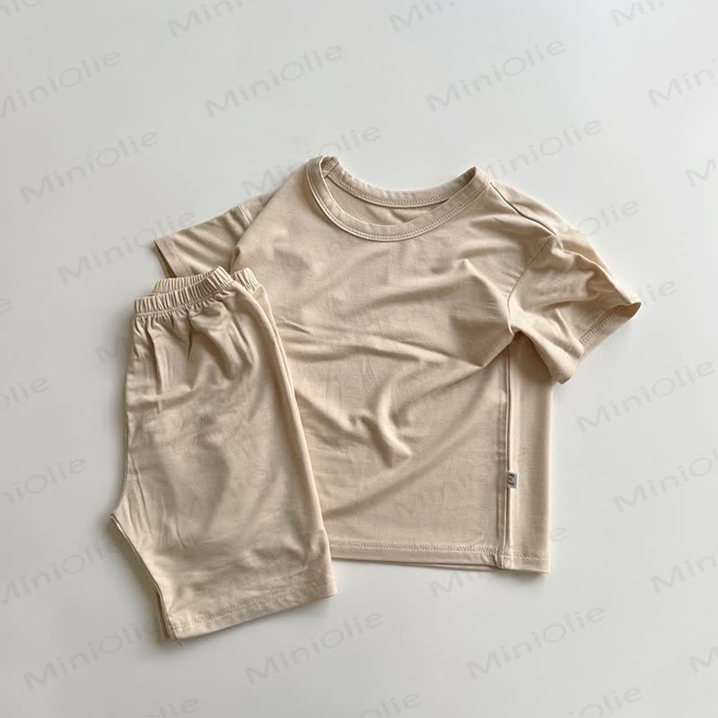 幼児用ソフトコットン製トップスとショートパンツのセット - 黄色 - 4～5歳 - image 4