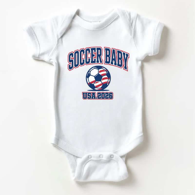 SOCCER BABY USA.2026ベビーホワイトボディスーツ - 白 - 18～24ヶ月 - image 1