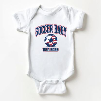 SOCCER BABY USA.2026ベビーホワイトボディスーツ - 白 - 18～24ヶ月 - image 1