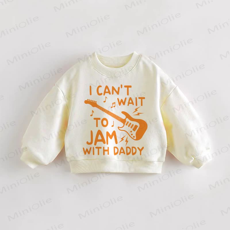 I CAN'T WAIT TO JAM WITH DADDYスウェットシャツ - クリーム - 3～5歳 - image 1