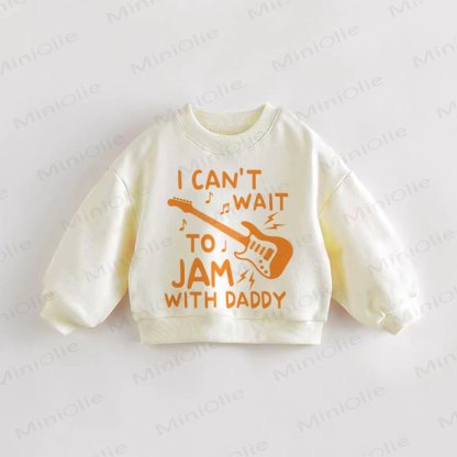 I CAN'T WAIT TO JAM WITH DADDYスウェットシャツ - クリーム - 3～5歳 - image 1
