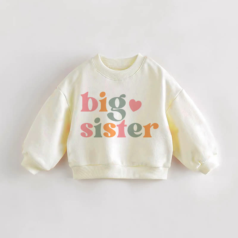 BIG SISTER幼児用スウェットシャツ - クリーム - 3～5歳 - image 1
