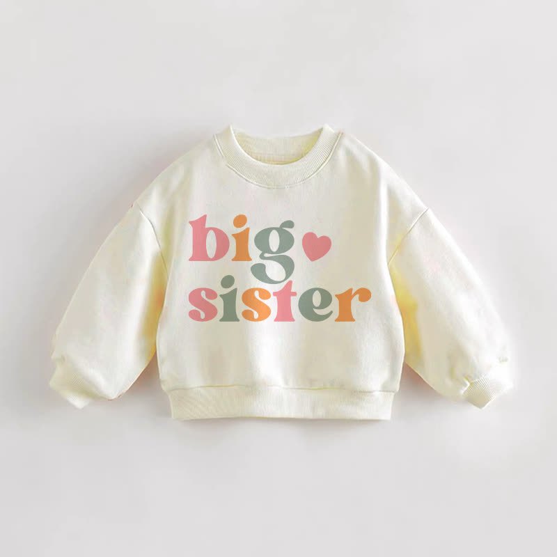 BIG SISTER幼児用スウェットシャツ - クリーム - 3～5歳 - image 1