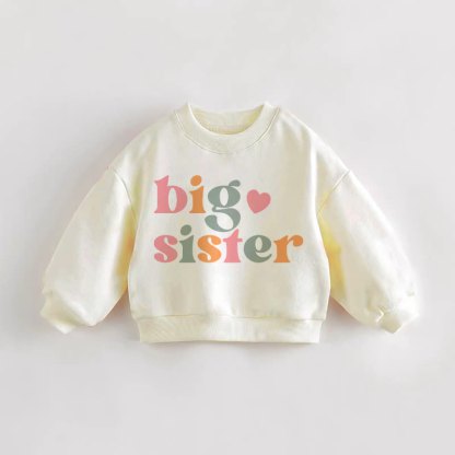BIG SISTER幼児用スウェットシャツ - クリーム - 3～5歳 - image 1