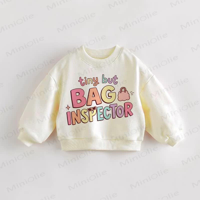 TINY BUT BAG INSPECTOR幼児用スウェットシャツ - クリーム - 3～5歳 - image 1