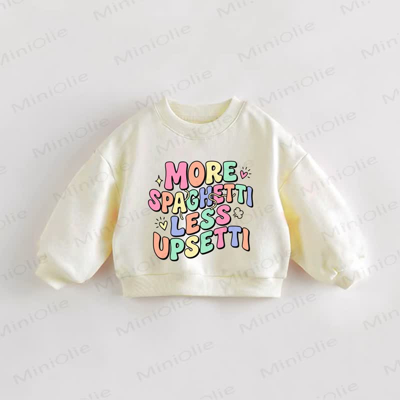 MORE SPAGHETTI LESS UPSETTI幼児用クリームスウェットシャツ - クリーム - 3～5歳 - image 1
