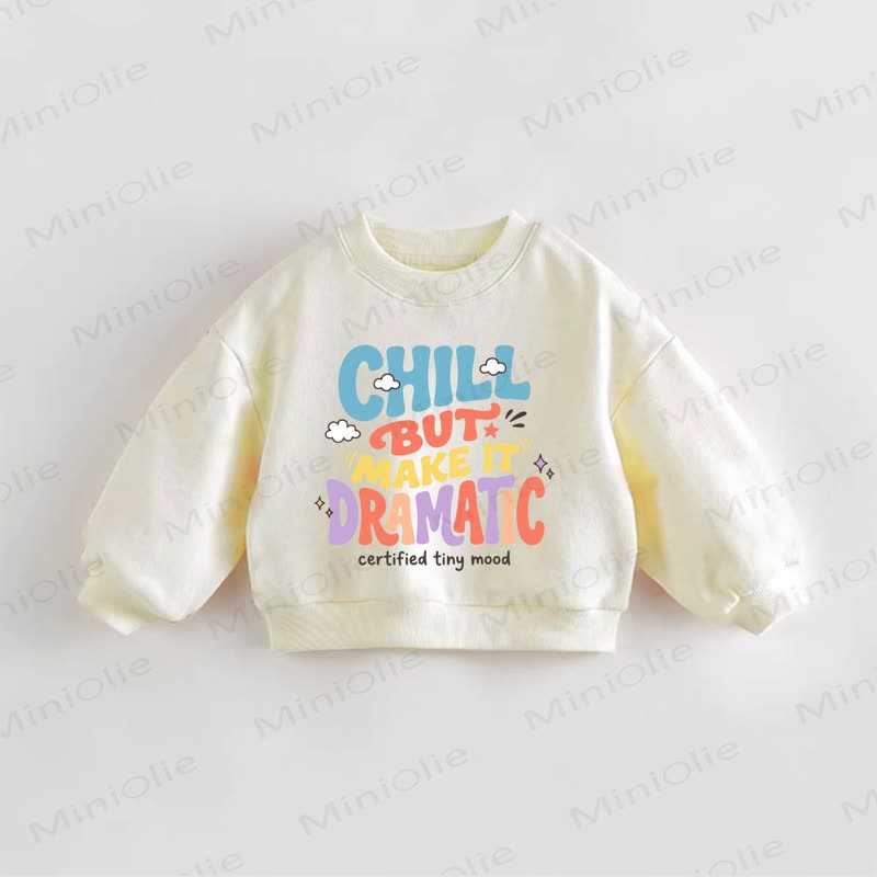 落ち着いて、でもドラマチックに！ ベビー幼児用スローガンスウェットシャツ - クリーム - 3～5歳 - image 1