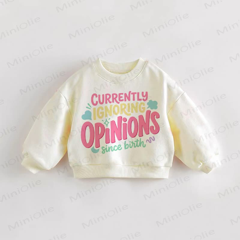 CURRENTLY IGNORING OPINIONS。ベビー幼児用クリームスウェットシャツ - クリーム - 3～5歳 - image 1