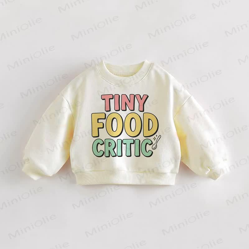 TINY FOOD CRITIC幼児用スプーン クリームスウェットシャツ - クリーム - 3～5歳 - image 1