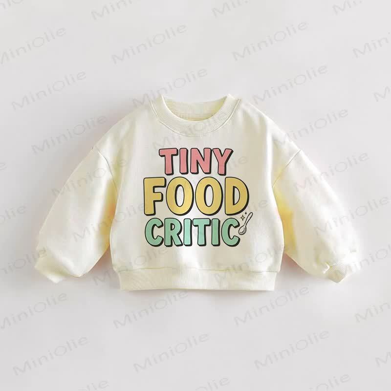 TINY FOOD CRITIC幼児用スプーン クリームスウェットシャツ - クリーム - 3～5歳 - image 1