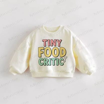 TINY FOOD CRITIC幼児用スプーン クリームスウェットシャツ - クリーム - 3～5歳 - image 1