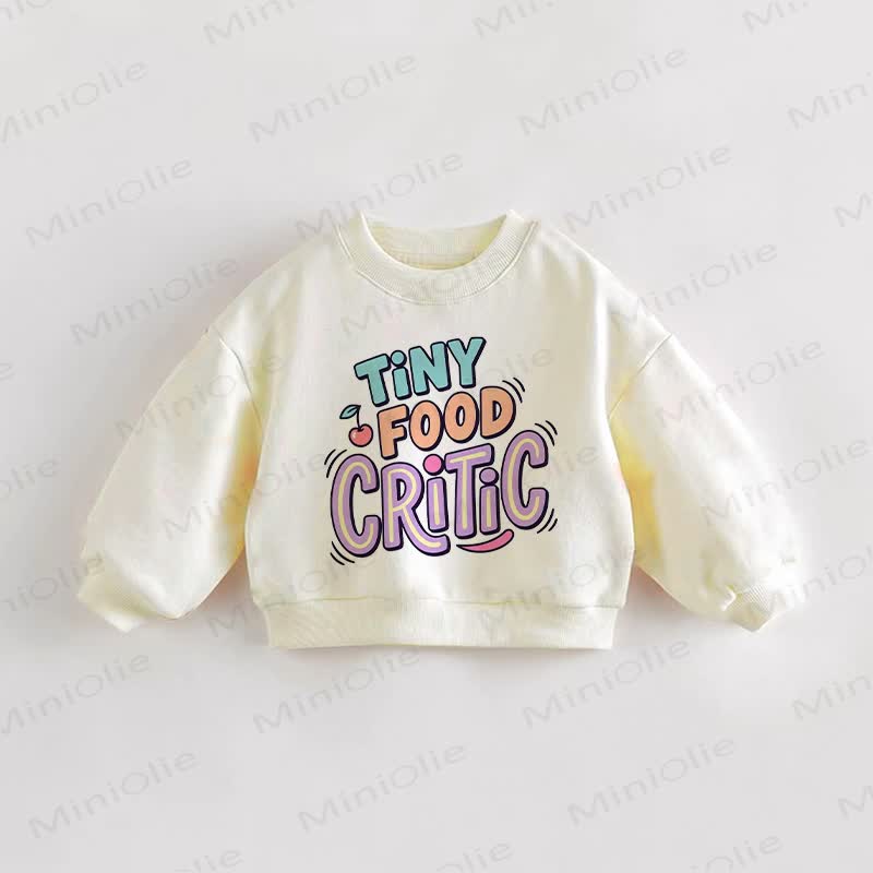 TINY FOOD CRITIC幼児用クリームスウェットシャツ - クリーム - 3～5歳 - image 1