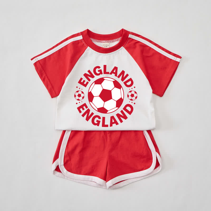 ENGLANDベビー レッド サッカー Tシャツ セット - 赤 - 2～3歳 - image 1