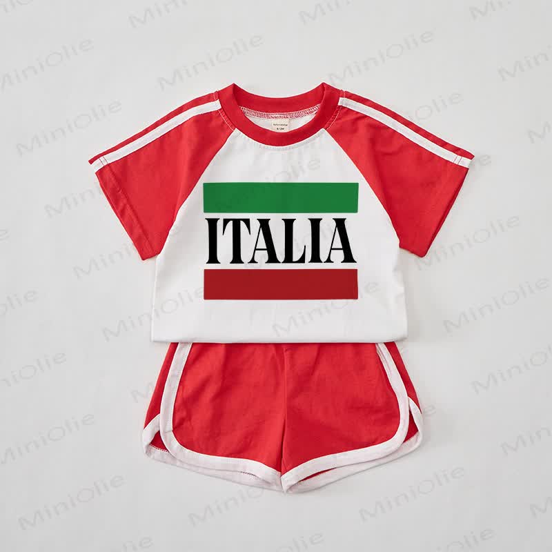 ITALIAベビーレッドTシャツセット - 赤 - 2～3歳 - image 1