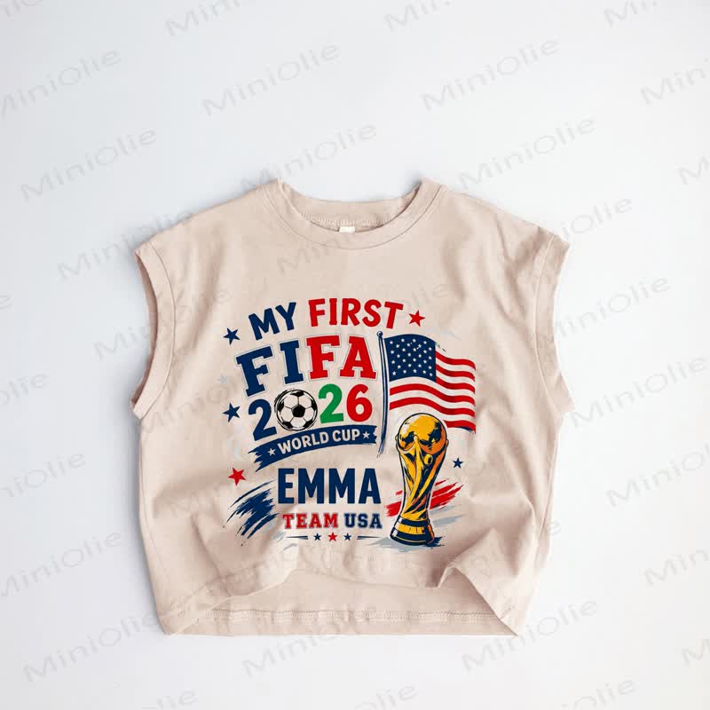 MY FIRST FIFA 2026 WORLD CUP EMMA TEAM USAベビー幼児用サッカーカーキタンクトップ - カーキ - 3～5歳 - image 1