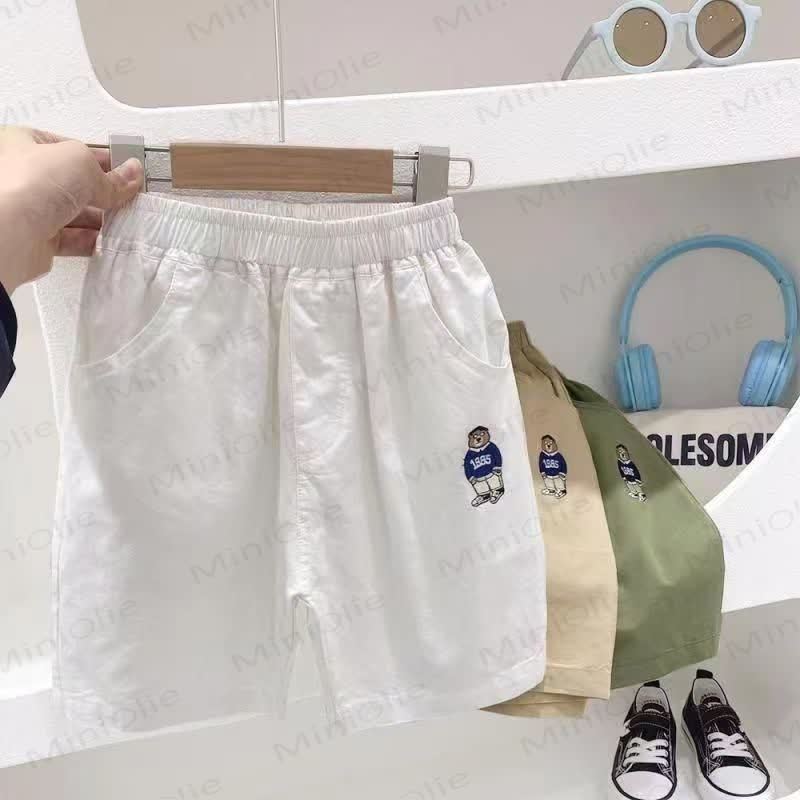 幼児・男の子用 クマの刺繍入りショートパンツ - 白 - 10-11歳 - image 4