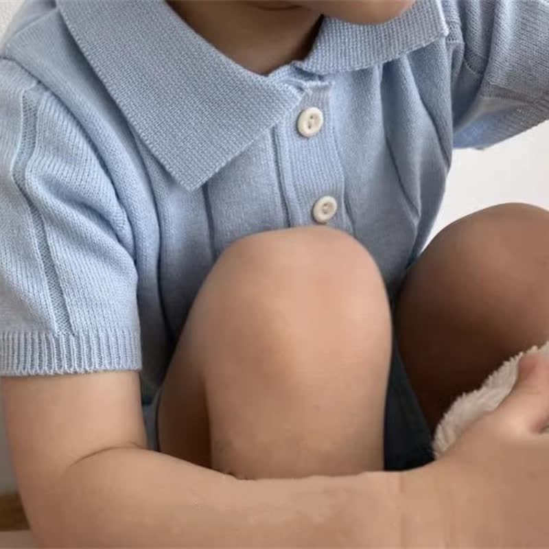 幼児用女の子向けクラシックリブニット半袖ポロシャツ - image 13