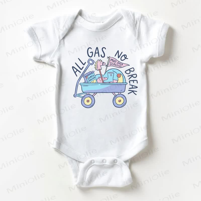 ALL GAS NO BREAKベビー用ホワイトボディスーツ - 白 - 18～24ヶ月 - image 1