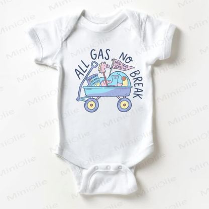 ALL GAS NO BREAKベビー用ホワイトボディスーツ - 白 - 18～24ヶ月 - image 1