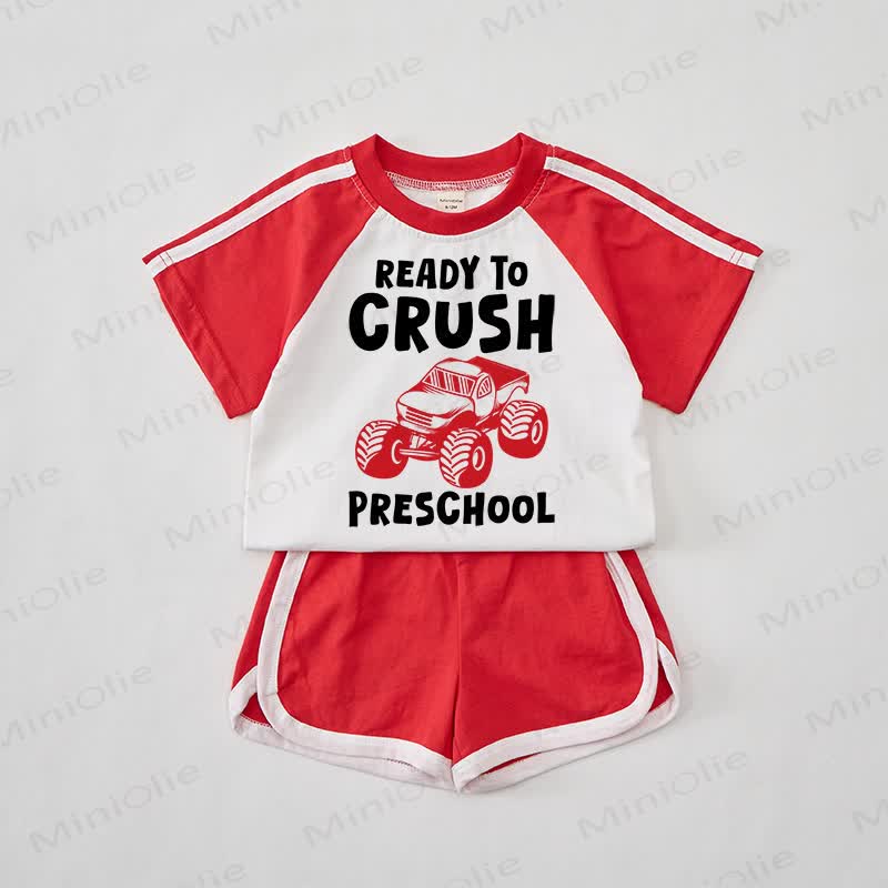 READY TO CRUSH PRESHOOLベビー用 レッド Tシャツ セット - 赤 - 2～3歳 - image 1