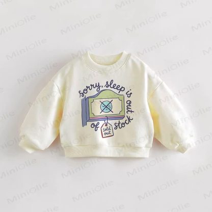 SORRY, SLEEP IS OUT OF STOCK。ベビー幼児用スローガン入りクリームスウェットシャツ - クリーム - 3～5歳 - image 1