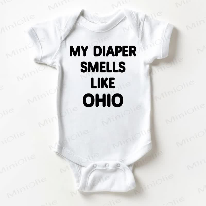 MY DIAPER SMELLS LIKE OHIOホワイトボディスーツ - 白 - 18～24ヶ月 - image 1