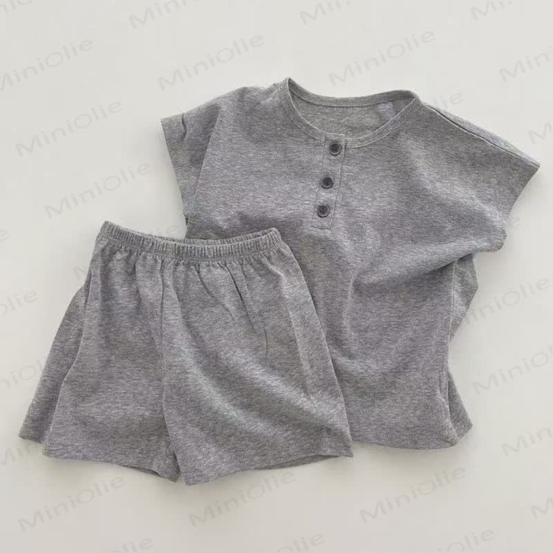 ベビーソフトニットタンクトップとショートパンツの2点セット - グレー - 2～3歳 - image 3