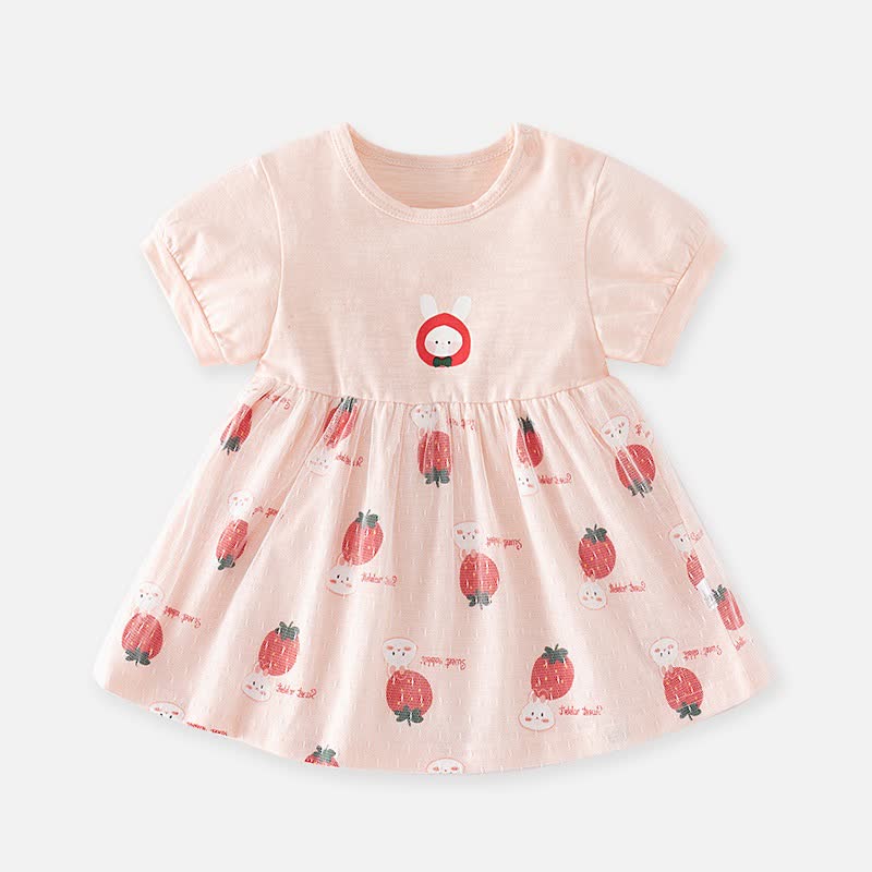 ベビー・幼児用女の子向けうさぎ/ドット柄サマーDress - ピンク - 4.5-5T - image 2