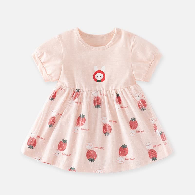 ベビー・幼児用女の子向けうさぎ/ドット柄サマーDress - ピンク - 4.5-5T - image 2