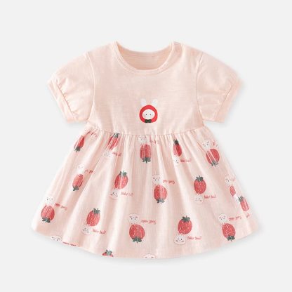 ベビー・幼児用女の子向けうさぎ/ドット柄サマーDress - ピンク - 4.5-5T - image 2