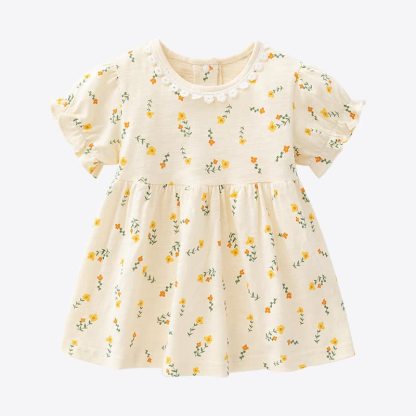 ベビー・幼児用女の子向け花柄サマーDress - 黄色い花 - 3～4歳 - image 1