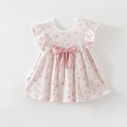 ベビー・幼児用女の子向け半袖サマーDress - ピンクの花 - 2～3歳 - image 2