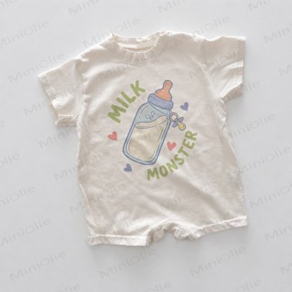 MILK MONSTERベビー用 ホワイトプリントロンパース - 白 - 18～24ヶ月 - image 1