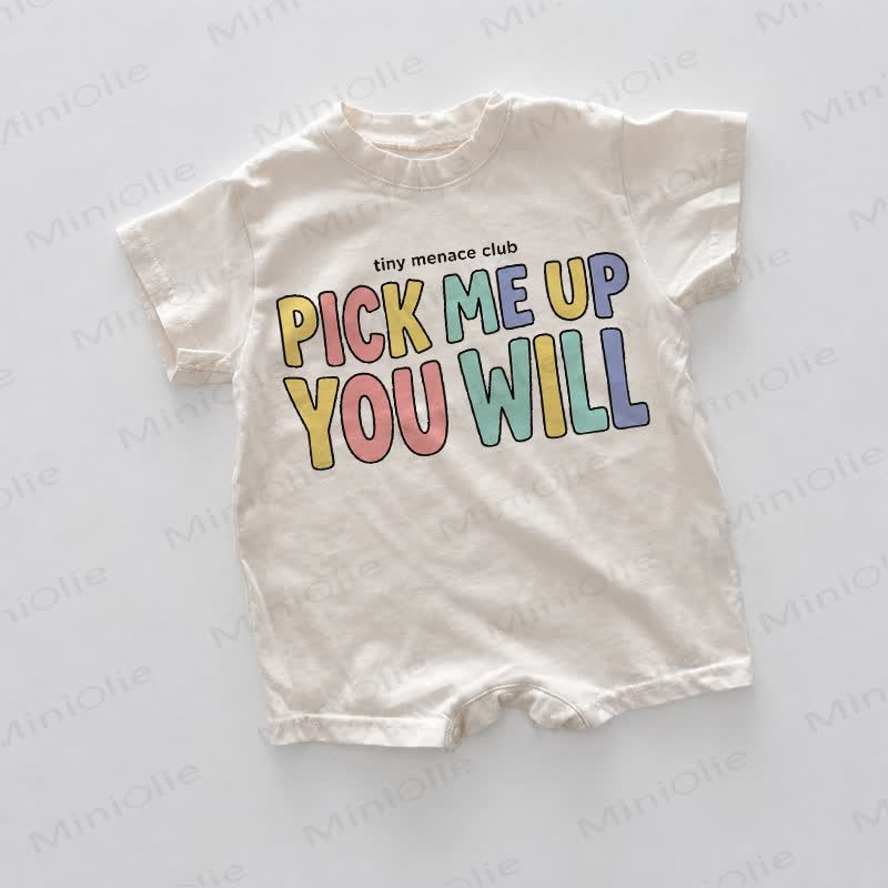 TINY MENACE CLUB PICK ME UP YOU WILL・ウィル ベビー ホワイト プリント ロンパース - 白 - 18～24ヶ月 - image 1