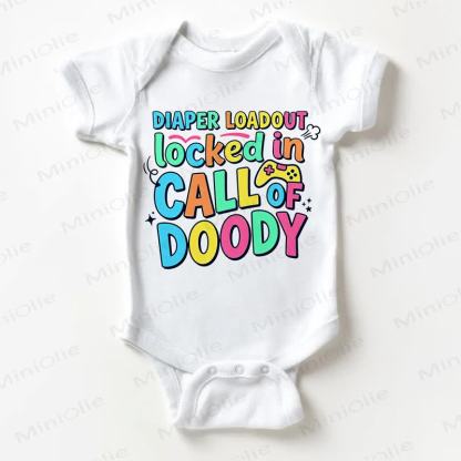 DIAPER LOADOUT LOCKED IN CALL OF DOODYスローガンホワイトボディスーツ - 白 - 18～24ヶ月 - image 1