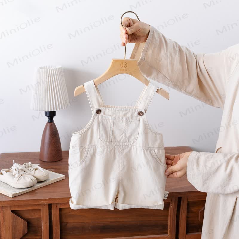 男の子用無地ノースリーブセット - ベージュのショートパンツ - 2～3歳 - image 3