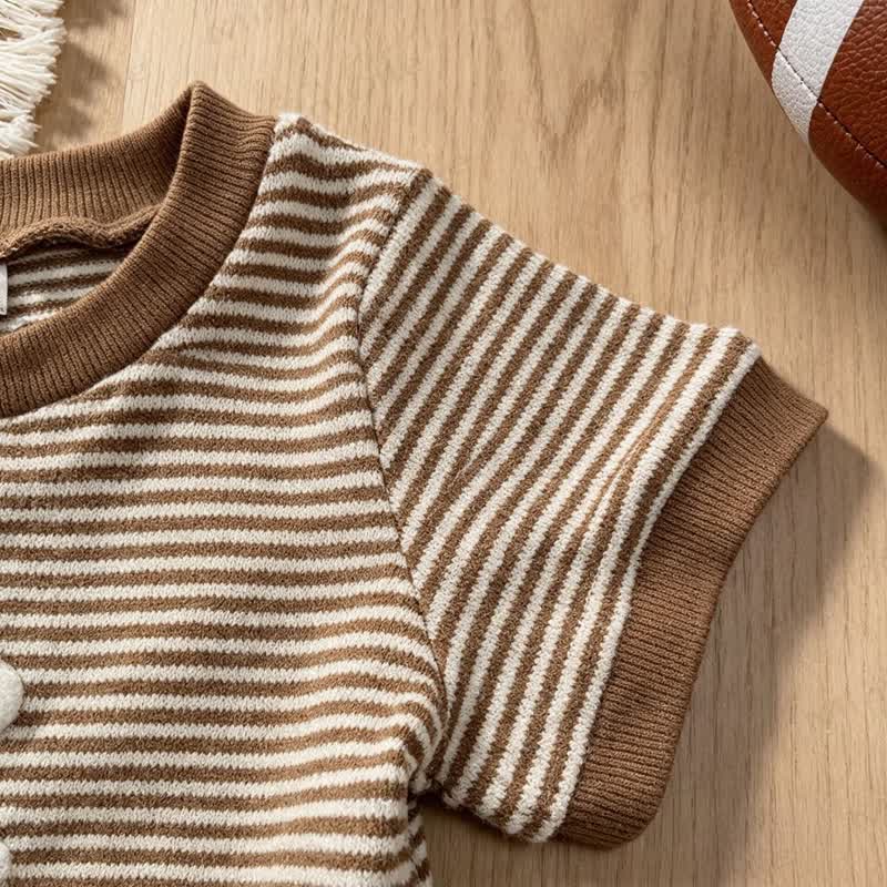 幼児男の子用ラグビーストライプTシャツ＆ショーツ2点セット - image 5