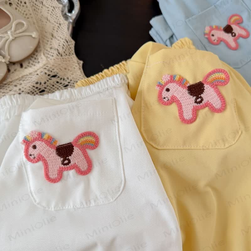 幼児用女の子向け馬の刺繍入りポケット付きラウンジパンツ - image 6
