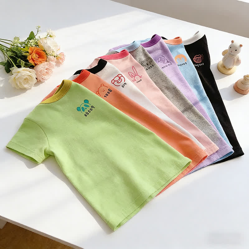 幼児用 動物/食べ物柄 クルーネック リブ編み 半袖Tシャツ - image 9