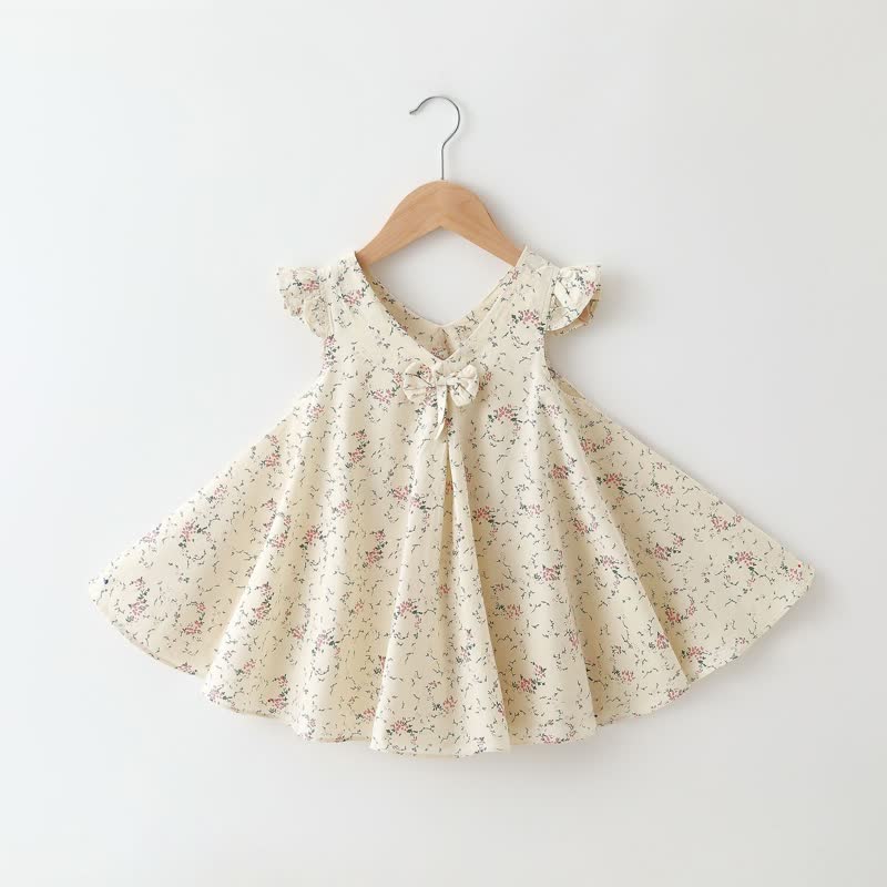 ベビー幼児用 花柄/フルーツ柄 ノースリーブDress - 白い花 - 2～3歳 - image 4