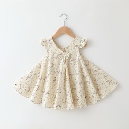 ベビー幼児用 花柄/フルーツ柄 ノースリーブDress - 白い花 - 2～3歳 - image 4